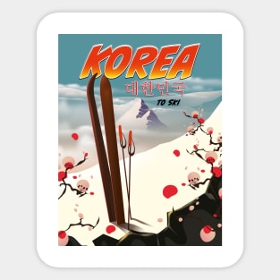 Korea to ski Sticker